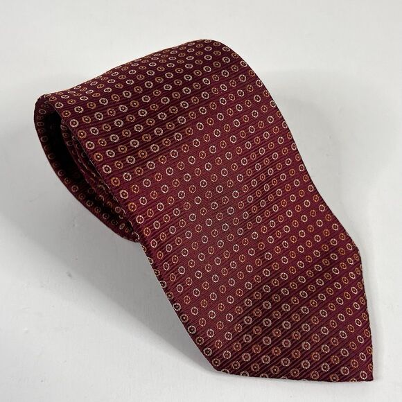 Brooks Brothers 346 100% Silk Necktie Tie Red Yellow Polka Dot 3 3/4 x 56 - Picture 1 of 3
